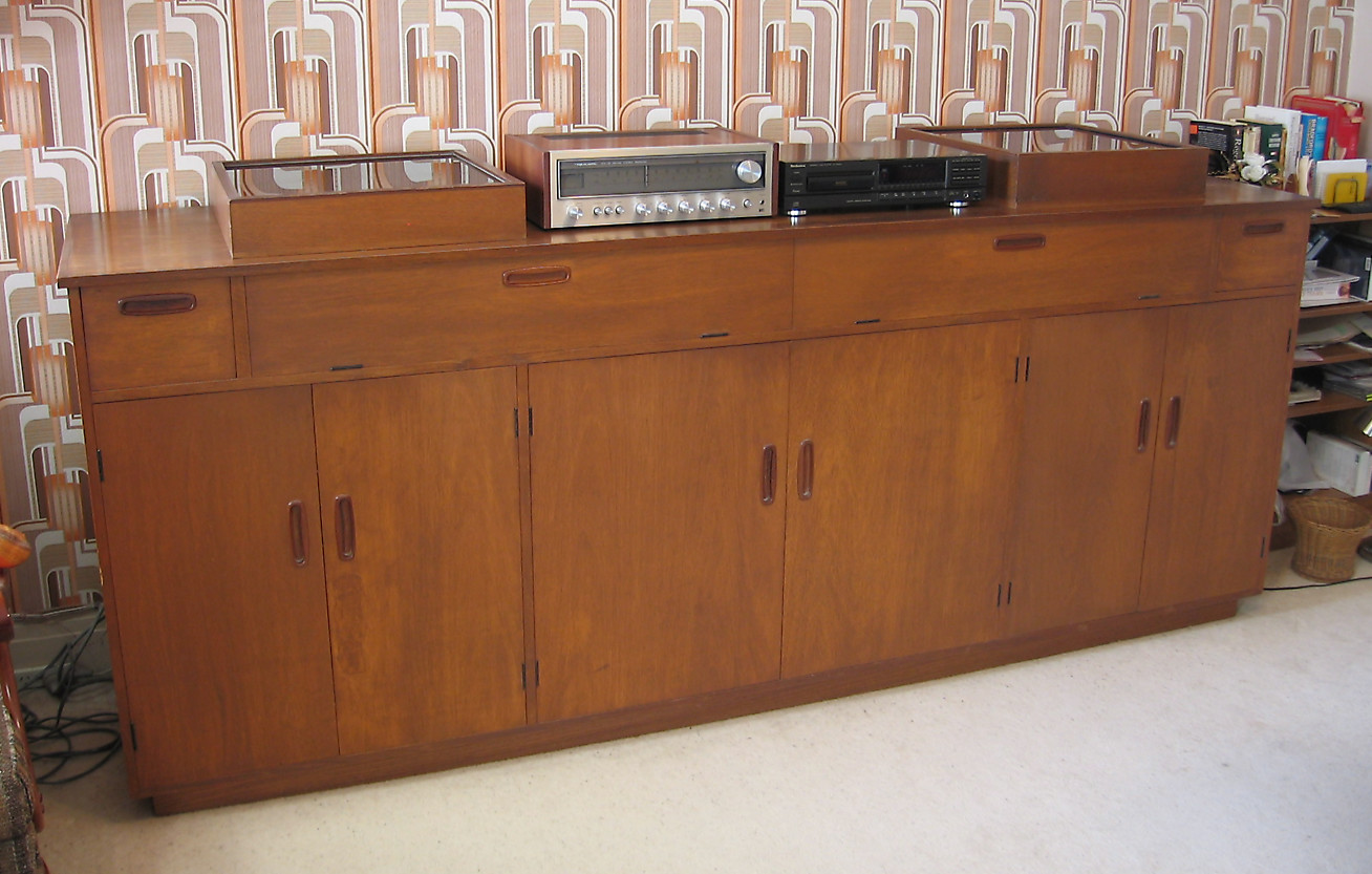 The hifi cabinet constructed originally circa 1970.