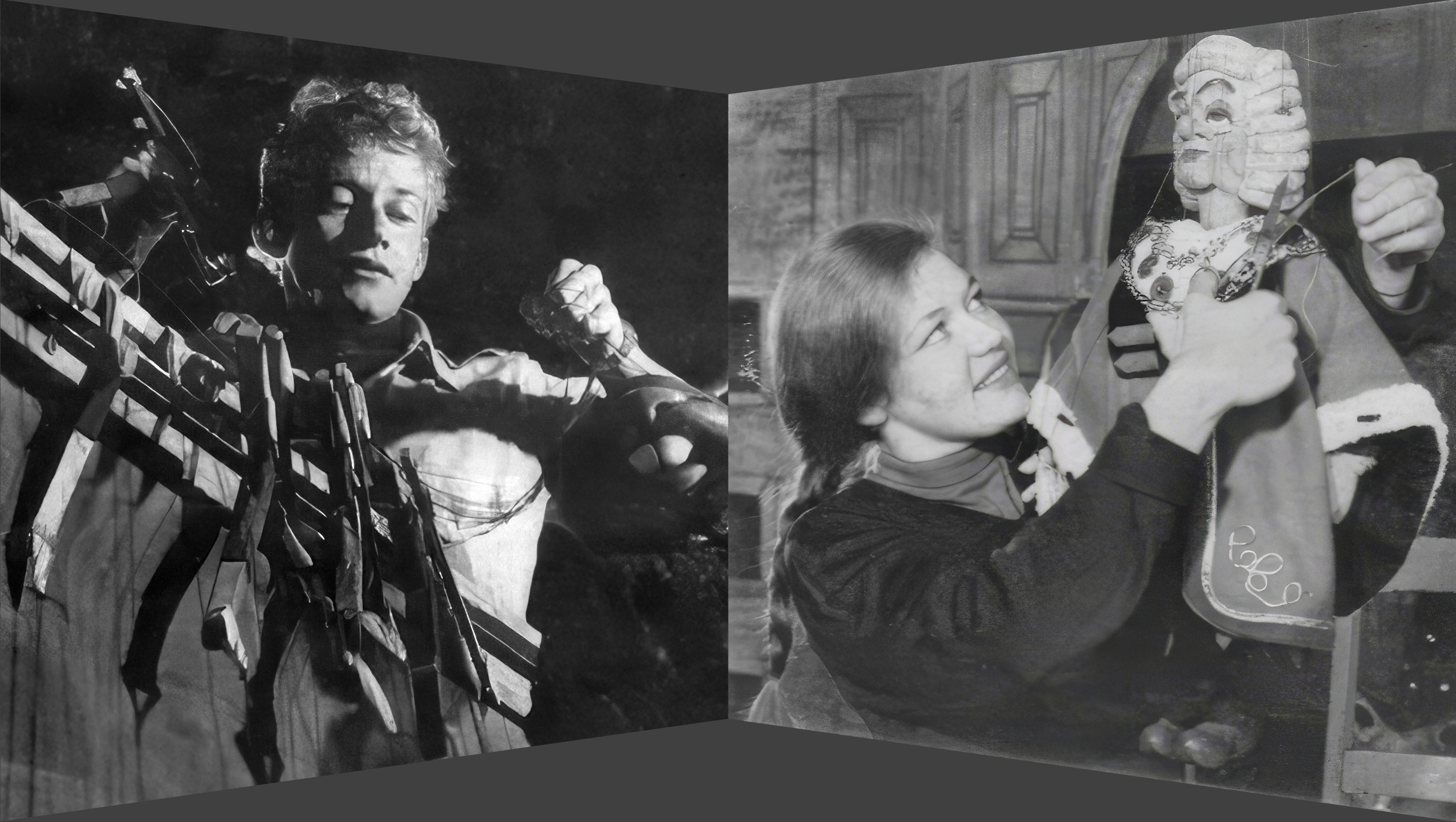 Penny Hall and Peter Morris, Tintookie puppeteers.